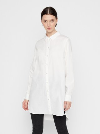 Bílá dlouhá košile Pieces Noma
