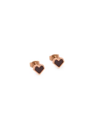 Náušnice s dřevěným detailem Rose Earrings Heart