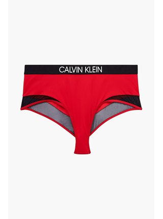 Červený spodný diel plaviek High Waist Bikini Calvin Klein Underwear