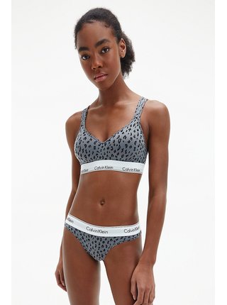 Šedá podprsenka s leopardím vzorem Lift Bralette Calvin Klein Underwear