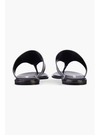 Calvin Klein čierne kožené žabky Flat Sandal Toe Slide