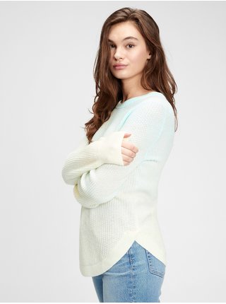 Sveter textured crewneck sweater Modrá