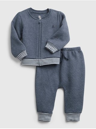 Modrá klučičí baby teplákovka quilted outfit set