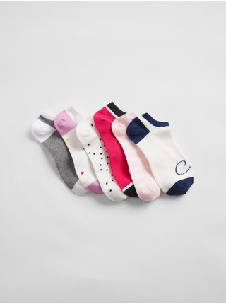 Ponožky print ankle socks, 6 párov Farebná