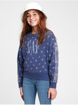 Detská mikina GAP Logo crewneck sweatshirt Modrá