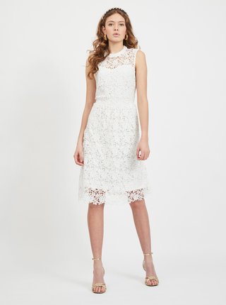 Biele krajkové šaty VILA Manuela
