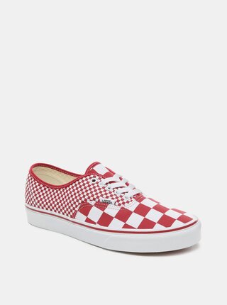 Červené dámske kockované tenisky VANS