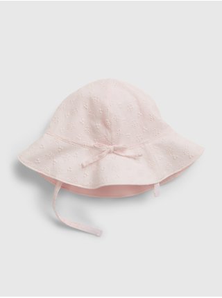 Baby klobouk eyelet bucket hat Ružová