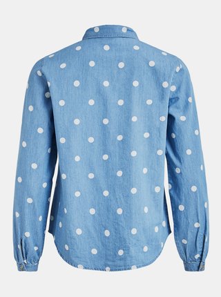 Modrá rifľová bodkovaná košeľa VILA