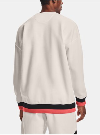 Mikina Under Armour RIVAL FLEECE AMP CREW - bílá