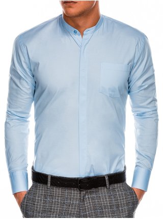 Pánska elegantné košeľa s dlhým rukávom K307 - blankytná