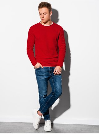 Červený pánský basic svetr E121 
