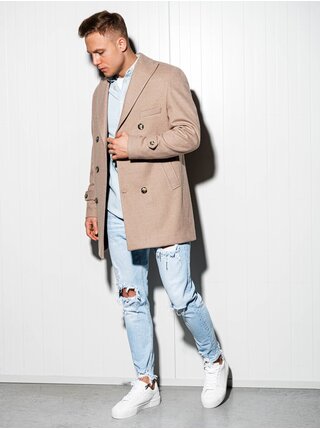 Béžový pánský oversize kabát Ombre Clothing C429