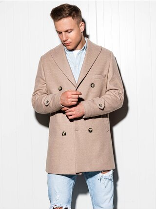 Béžový pánský oversize kabát Ombre Clothing C429