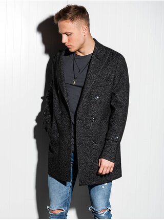 Pánsky kabát oversize C429 - čierny