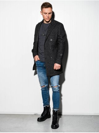 Pánsky kabát oversize C429 - čierny