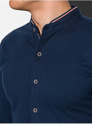 Pánská košile s dlouhým rukávem K542 - námořnická