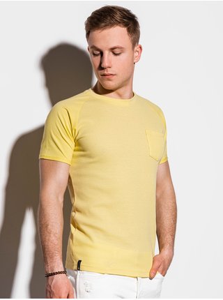 Žlté pánske tričko s vreckom S1182
