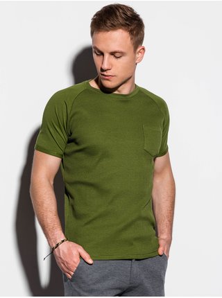 Tmavě zelené pánské tričko s kapsou S1182