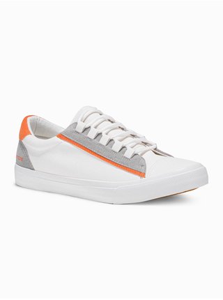 Pánske tenisky T346 - biele/oranžová