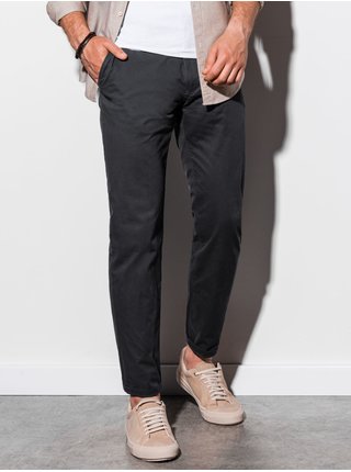 Černé pánské chino kalhoty Ombre Clothing