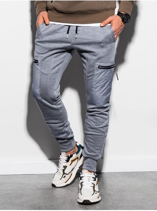 Šedé pánské tepláky Ombre Clothing P917