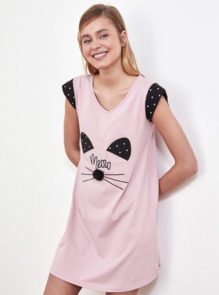 Ružová nočná košeľa Trendyol