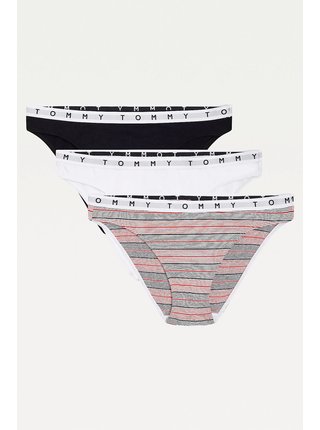 Sada tří dámských kalhotek v černé, bílé a růžové barvě  Hilfiger Underwear