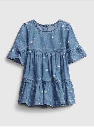 Baby šaty butterfly denim dress Modrá