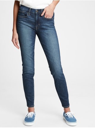 Modré dámské zkrácené skinny fit džíny GAP