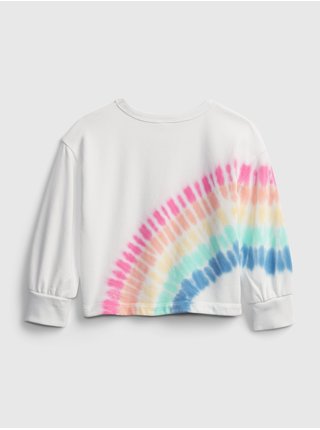 Detská mikina rainbow tie-dye graphic crewneck sweatshirt Biela