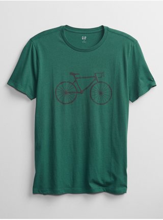Zelené pánské tričko v-bicycle
