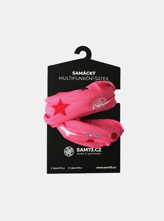 Ružová dievčenská vzorovaná multifunkčná šatka SAM 73