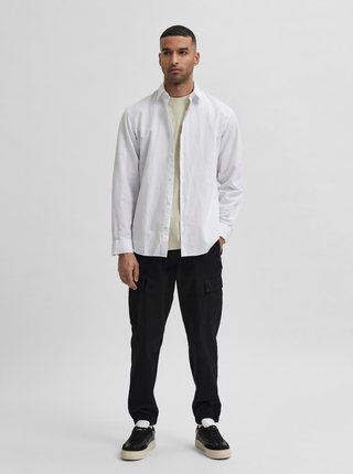 Bílá košile s příměsí lnu Selected Homme-New-Linen