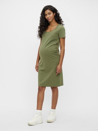 Zelené tehotenské basic šaty Mama.licious Lea