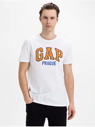 Bílé pánské tričko GAP Logo f-prague city t