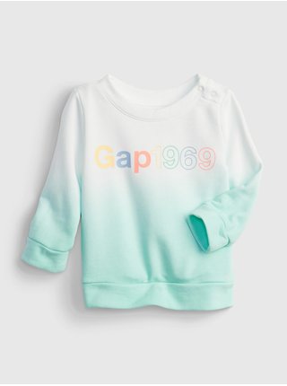 Modrá holčičí baby mikina GAP Logo arch ombre crew