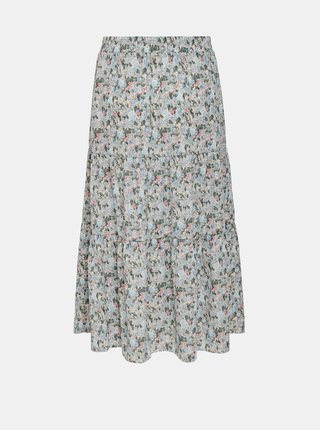 Svetlomodrá kvetovaná midi sukňa ONLY Kendall