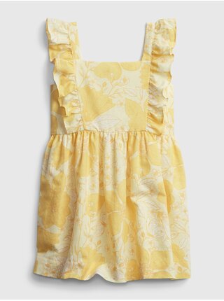 Detské šaty floral apron dress Žltá