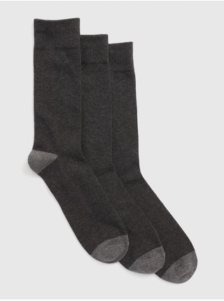 Šedé pánské ponožky crew socks, 3 páry