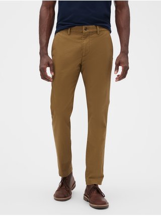 Hnědé pánské kalhoty v-essential khaki skinny fit