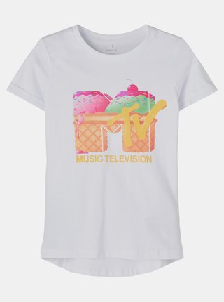 Bílé holčičí tričko s potiskem name it MTV