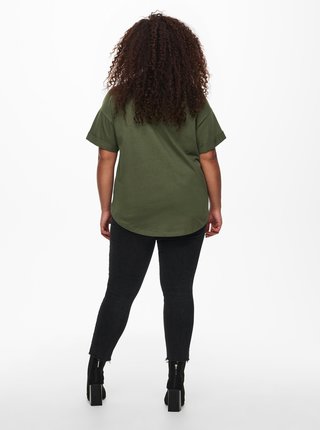 Zelené voľné basic tričko ONLY CARMAKOMA Kaylee