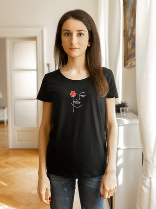 Čierne dámske tričko DOBRO. pro Acorus