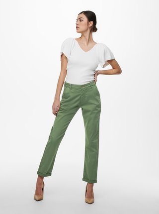 Zelené zkrácené kalhoty Jacqueline de Yong Dakota