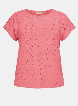 Růžové vzorované tričko ONLY CARMAKOMA Zabby