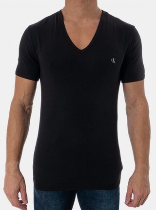 Sada dvou pánských černých basic triček V neck Calvin Klein Jeans