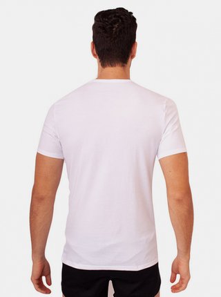 Sada dvou bílých pánských triček s véčkovým výstřihem Calvin Klein Jeans