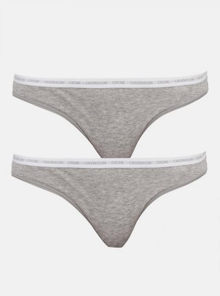 Sada dvou kusů šedých dámských tang Calvin Klein Underwear