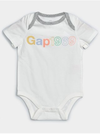 Bílé klučičí baby body GAP Logo arch bodysuits